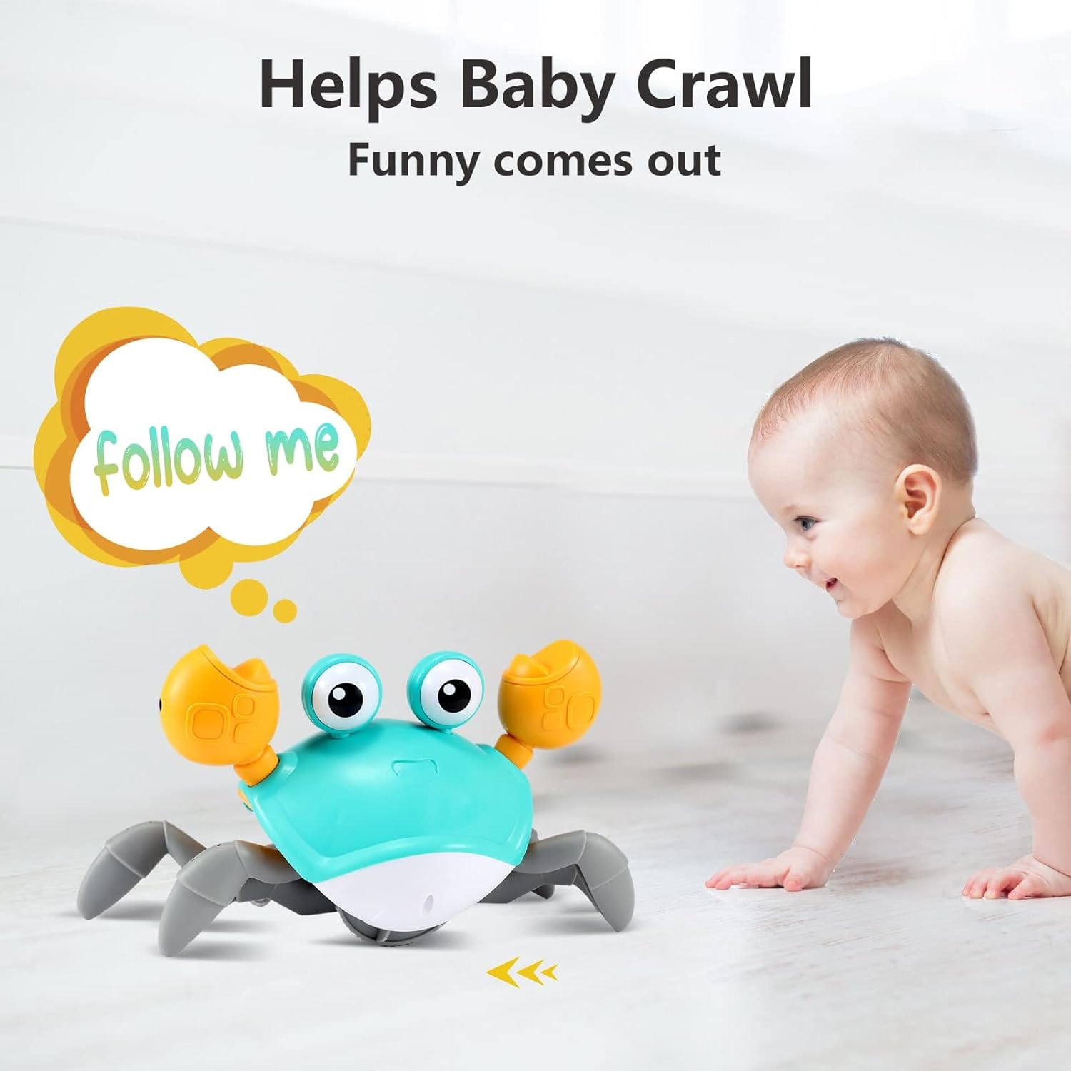 control future Crawling Crab Baby Toy - Infant Tummy Time Toys 3 4 5 6 7 8 9 10 11 12 Babies Boy 3-6 6-12 Learning Crawl 9-12 12-18 Walking Toddler 36 Months Old Music Development 1st Birthday Gifts - Image 6