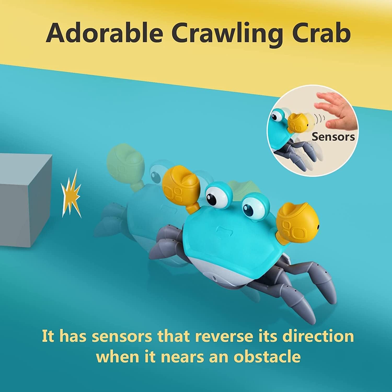 control future Crawling Crab Baby Toy - Infant Tummy Time Toys 3 4 5 6 7 8 9 10 11 12 Babies Boy 3-6 6-12 Learning Crawl 9-12 12-18 Walking Toddler 36 Months Old Music Development 1st Birthday Gifts - Image 2