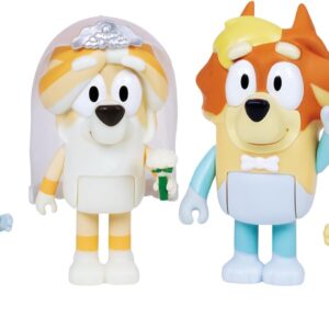 BLUEY Figure 4-Pack Wedding Time, Re-Enact Uncle Rad and Frisky's Wedding Day and Bingo Flower Girl Figures