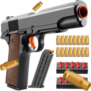 Soft Bullet Foam Shell ejecting Blasters Pellet Ball Pistol Realistic Toy Dart Hand Gun Cool Stuff That Look Real Fake Model Stress Shot for Age Year Old Boy Teen Teenager Gift Idea