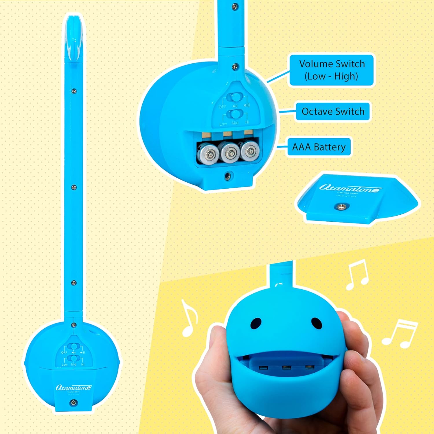 Otamatone Japanese Electronic Musical Instrument Portable Music Synthesizer from Japan by Maywa Denki Studio, Award Winning, Educational Fun Gift for Children, Teens & Adults - Blue - Image 9