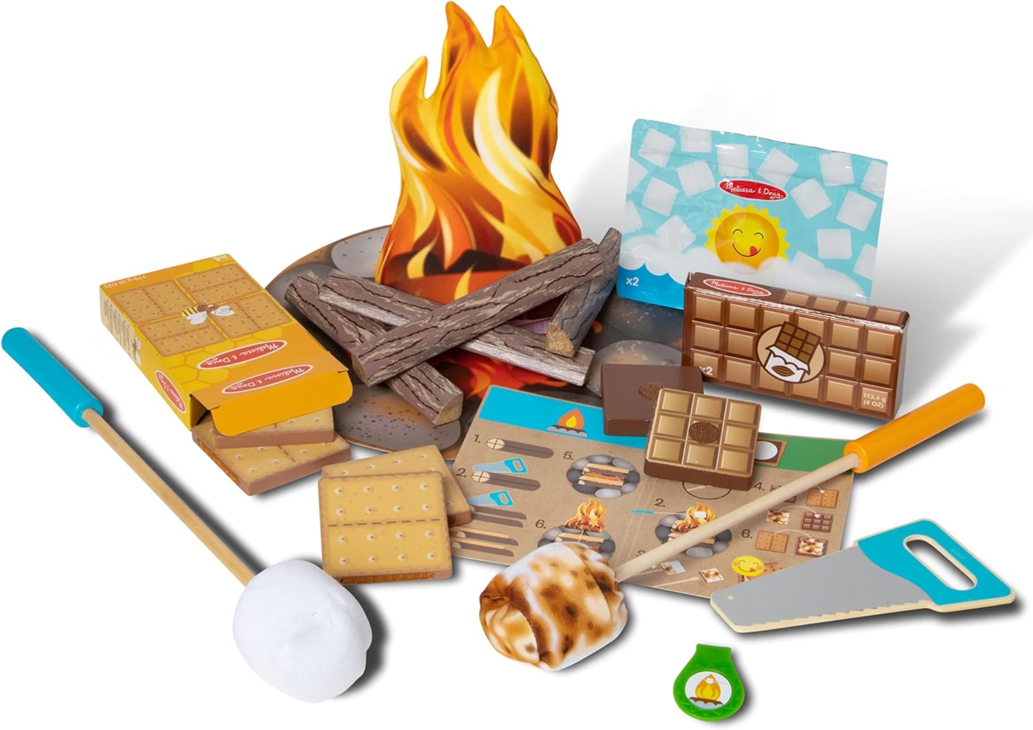 Melissa & Doug Let's Explore Campfire S'Mores Play Set - Play Campfire Sets For Kids Ages 3+