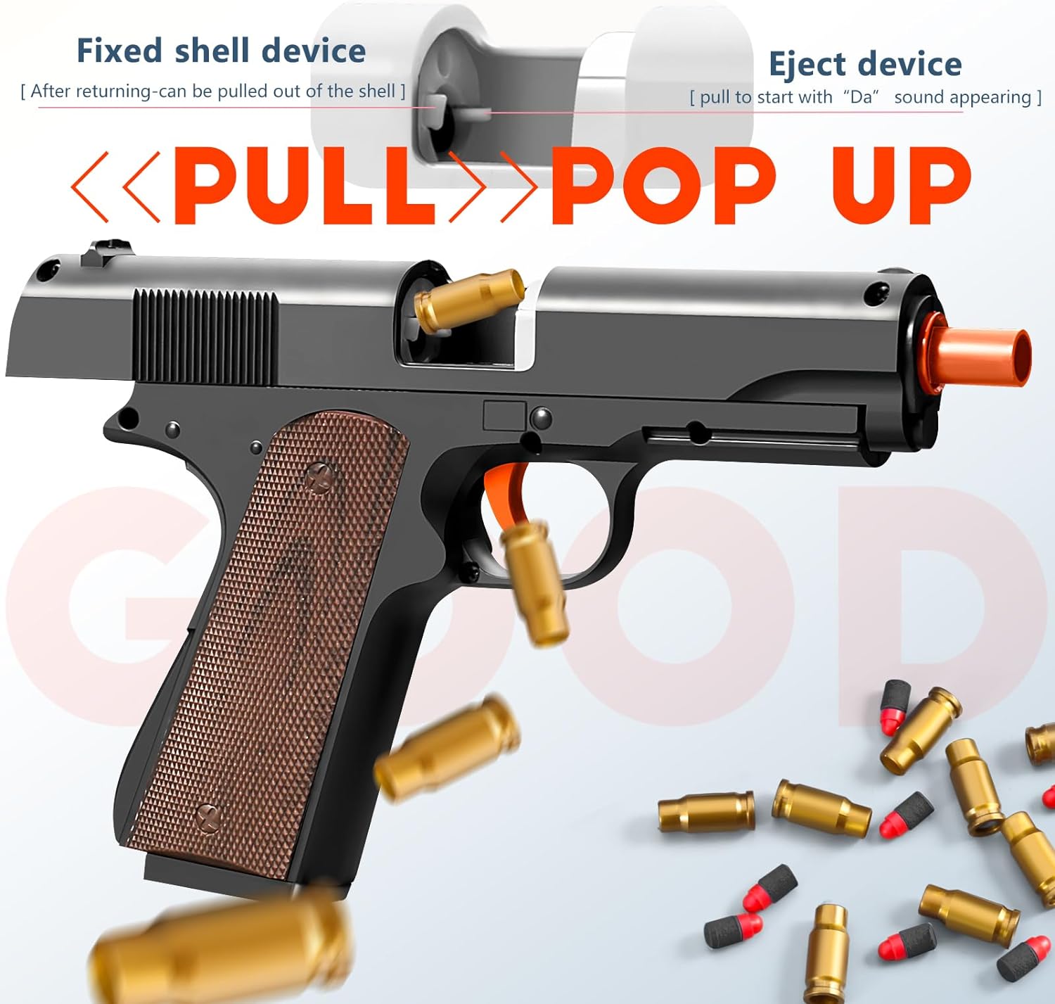 Soft Bullet Foam Shell ejecting Blasters Pellet Ball Pistol Realistic Toy Dart Hand Gun Cool Stuff That Look Real Fake Model Stress Shot for Age Year Old Boy Teen Teenager Gift Idea - Image 2