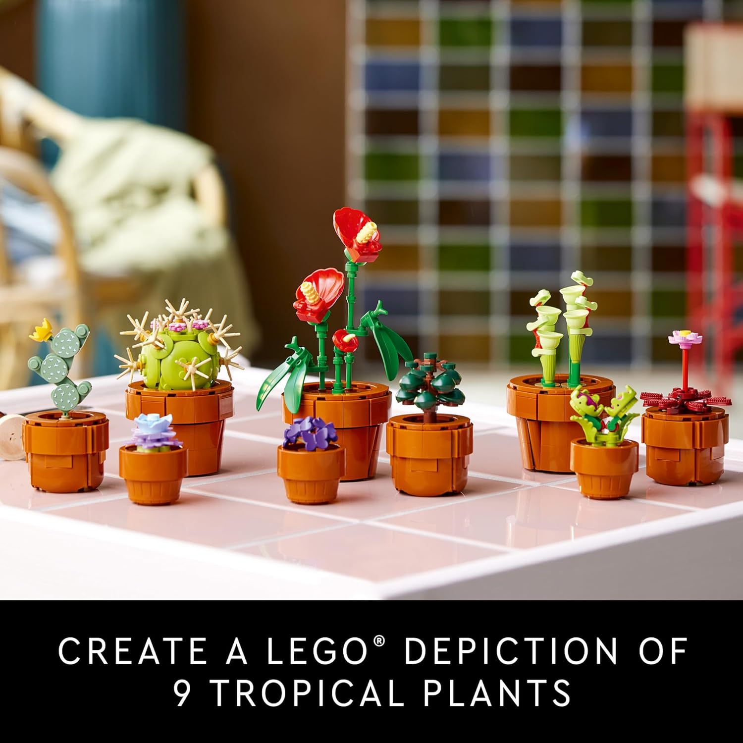 LEGO Icons Tiny Plants Building Set, Cactus Décor Gift Idea for Flower-Lovers, Carnivorous, Tropical and Arid Flora, Build and Display, Botanical Collection, Creative Building Sets for Adults, 10329 - Image 3