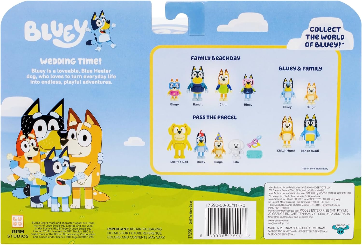 BLUEY Figure 4-Pack Wedding Time, Re-Enact Uncle Rad and Frisky's Wedding Day and Bingo Flower Girl Figures - Image 8