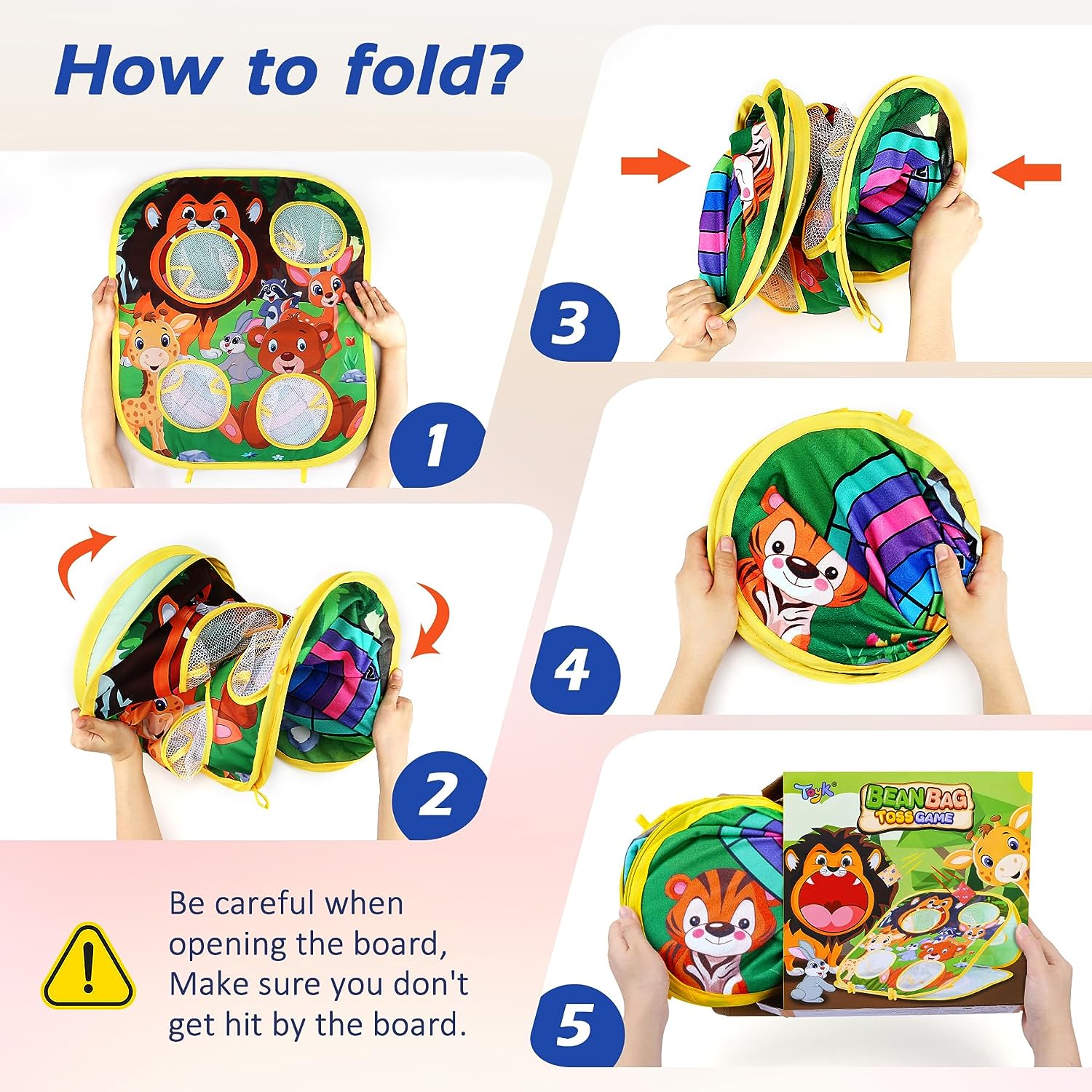 Animal Bean Bag Toss Game Toy Outdoor Toss Game, Family Party Party Supplies for Kids, Gift for Boys Birthday or Christmas for Toddlers Ages 3 4 5 6 Year Old - Image 5