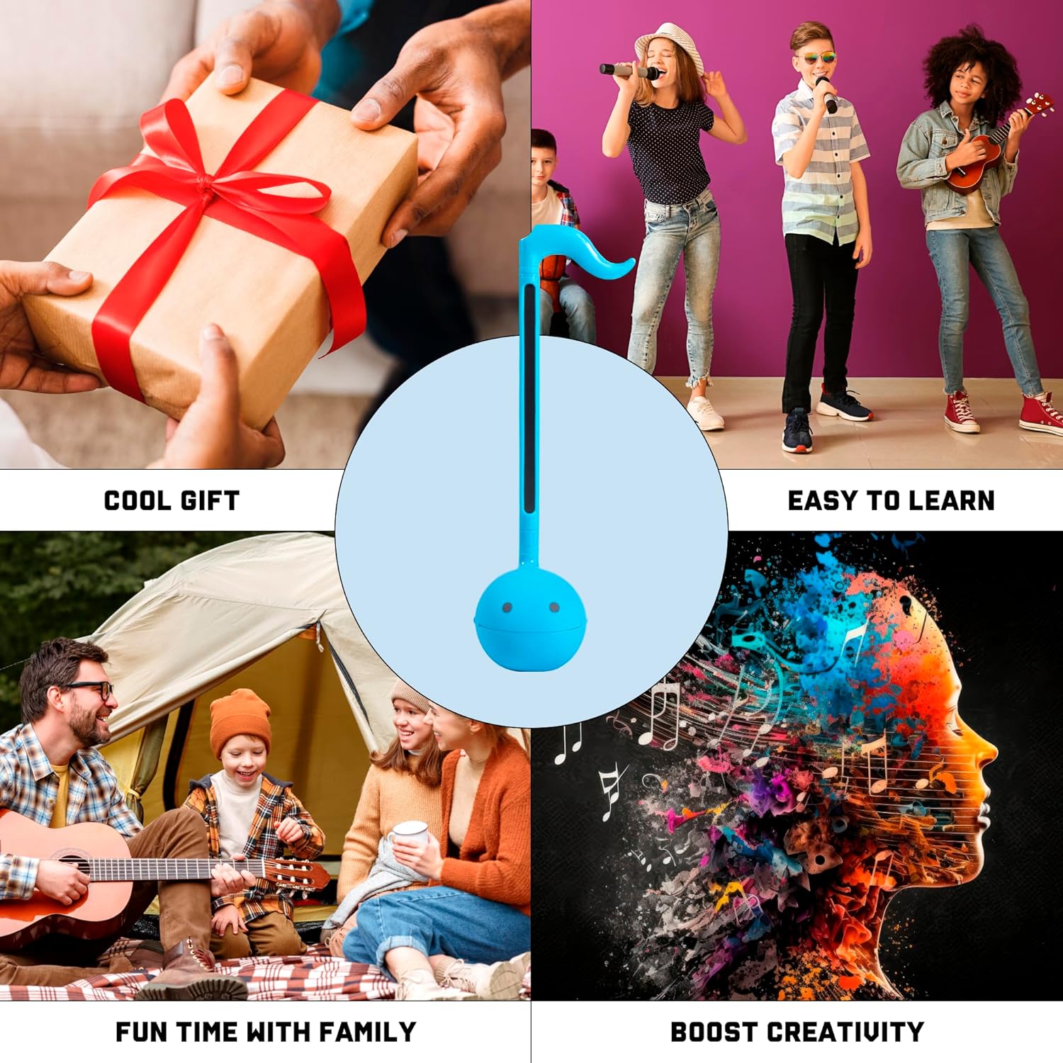 Otamatone Japanese Electronic Musical Instrument Portable Music Synthesizer from Japan by Maywa Denki Studio, Award Winning, Educational Fun Gift for Children, Teens & Adults - Blue - Image 3