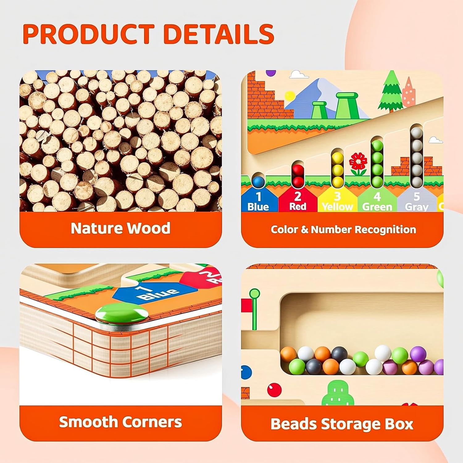 Magnetic Color and Number Maze, Montessori Toys for 3+ Year Old, Wooden Puzzle Activity Board, Ideal Gift Toys for Toddlers and Kids Boys Girls Preschoolers 3 4 5 Years Old - Image 5