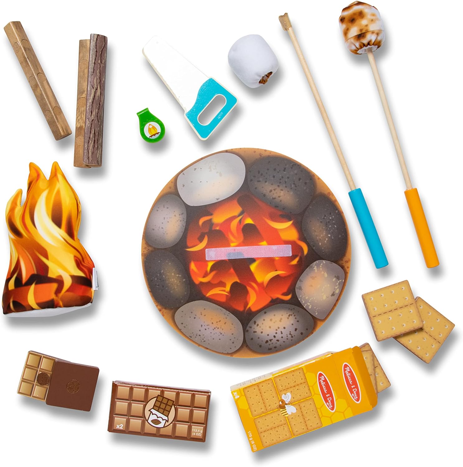 Melissa & Doug Let's Explore Campfire S'Mores Play Set - Play Campfire Sets For Kids Ages 3+ - Image 4
