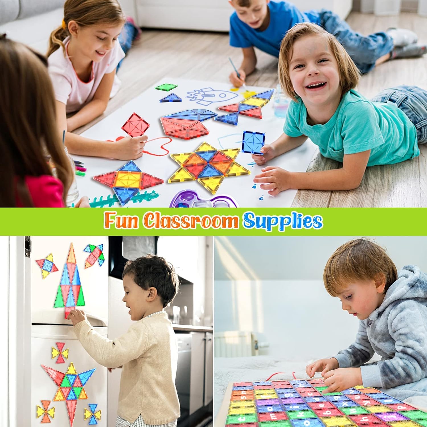Magnetic Tiles Kids Toys STEM Magnet Toys for Toddler Magnetic Blocks Building Toys Preschool Learning Sensory Montessori Toys for 3+ Year Old Boys and Girls, Safe Creativity Toddler Kids Toys - Image 5