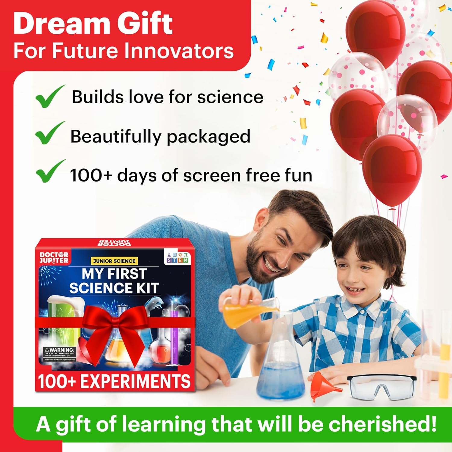 Doctor Jupiter My First Science Kit for Kids Ages 4-5-6-7-8| Birthday Gift Ideas for 4-8 Year Old Boys & Girls| Toy Stem Kit with 100+ Experiments| Learning & Educational, Preschool Activities - Image 5