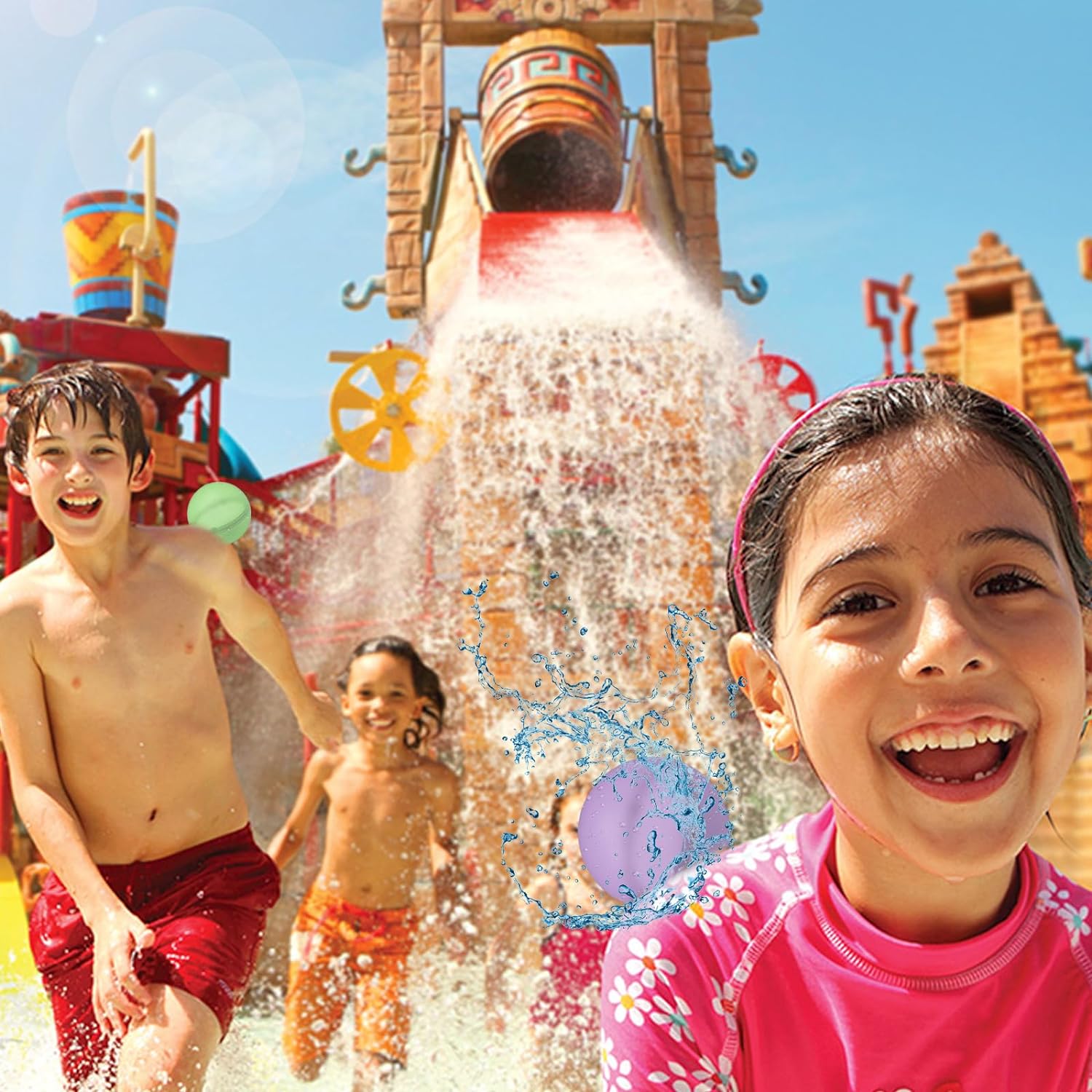 24 Pcs Water Balloons, Reusable Water Balloons,Water Balls for Kids, Soft Silicone Water Balloons Quick Fill, Kids Adults Water Games Outside Summer Fun Party - Image 4