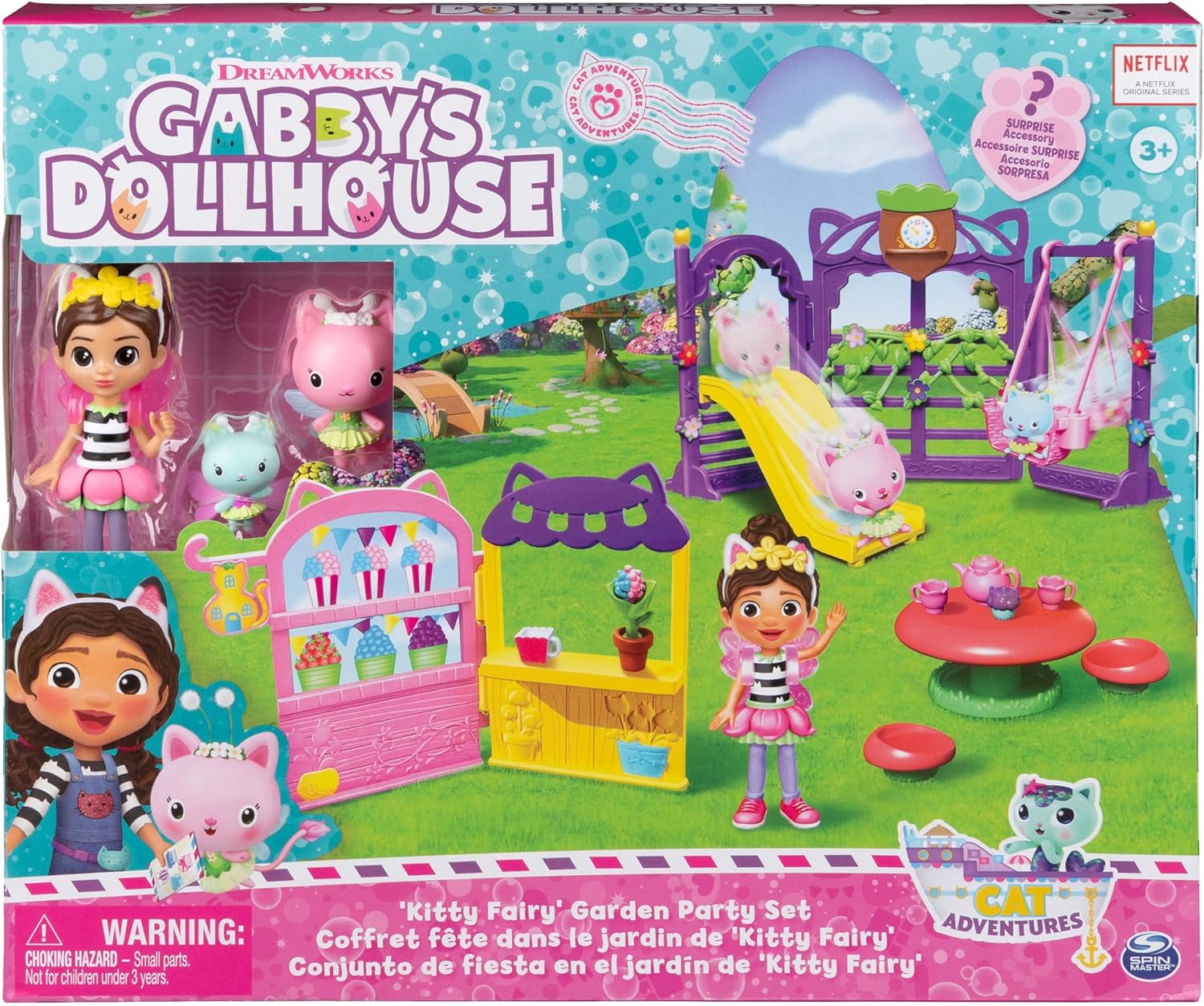 Gabby’s Dollhouse, Kitty Fairy Garden Party, 18-Piece Playset with 3 Toy Figures, Surprise Toys & Dollhouse Accessories, Kids Toys for Girls & Boys 3+ - Image 2
