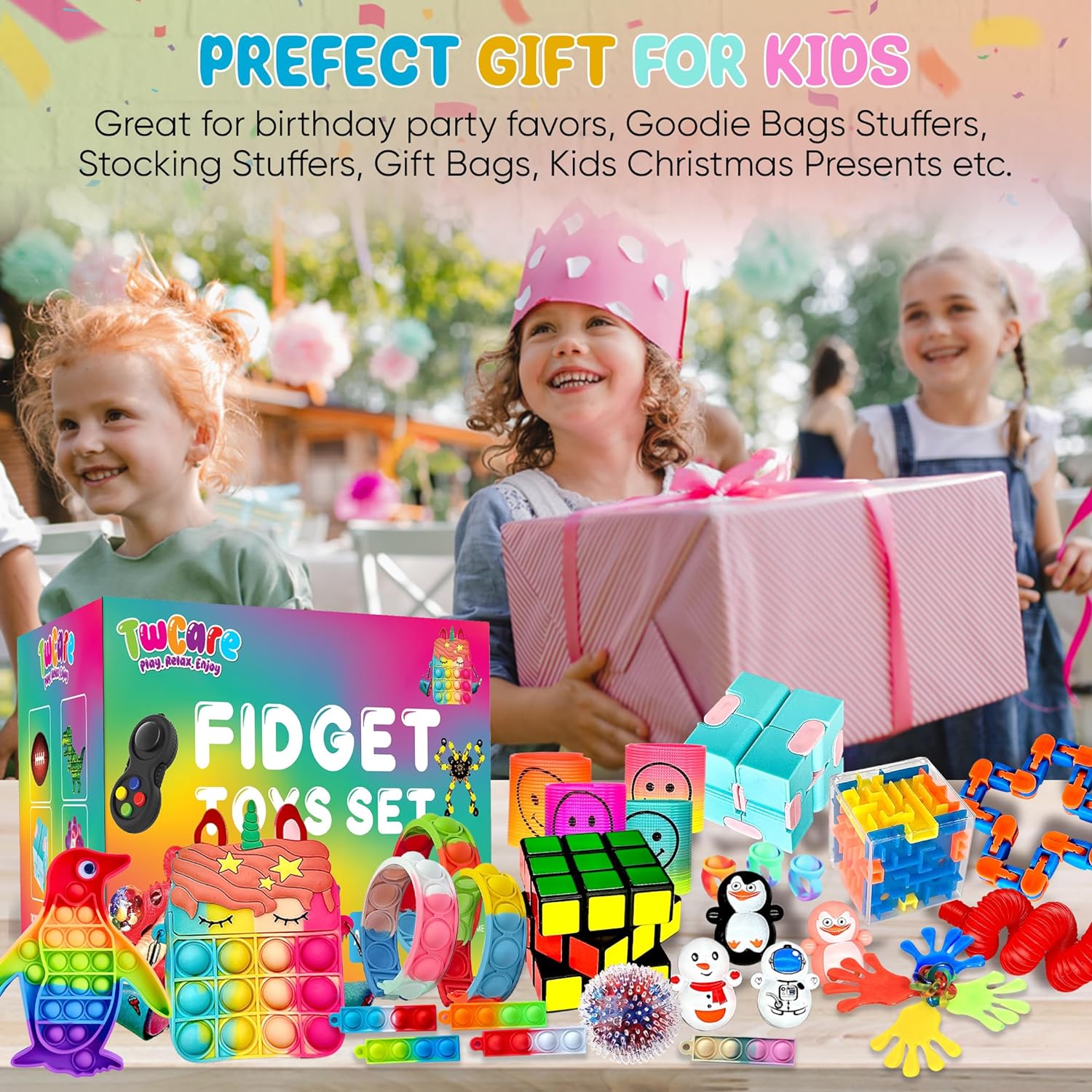 120 Pack Fidget Toys Set,Pop Sensory Party Favors Gifts for Kids Adults Boy Girl ADHD Autism Stress Relief Stocking Stuffers Autistic Bulk Goodie Bag Pinata Filler Treasure Box Classroom Prizes School - Image 8